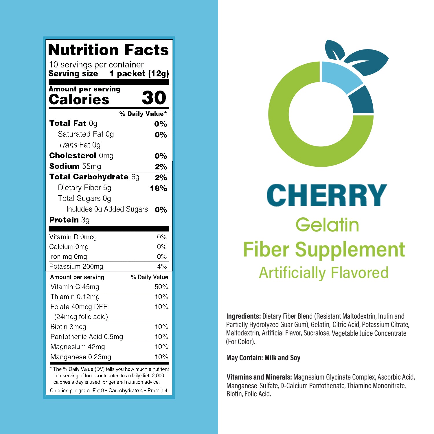 Cherry Gelatin Fiber Supplement